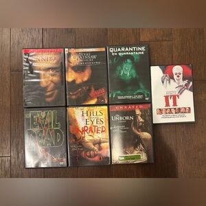 Horror DVD Lot of 7 Hannibal, Evil Dead, Hills Have Eyes, It, The Unborn & More